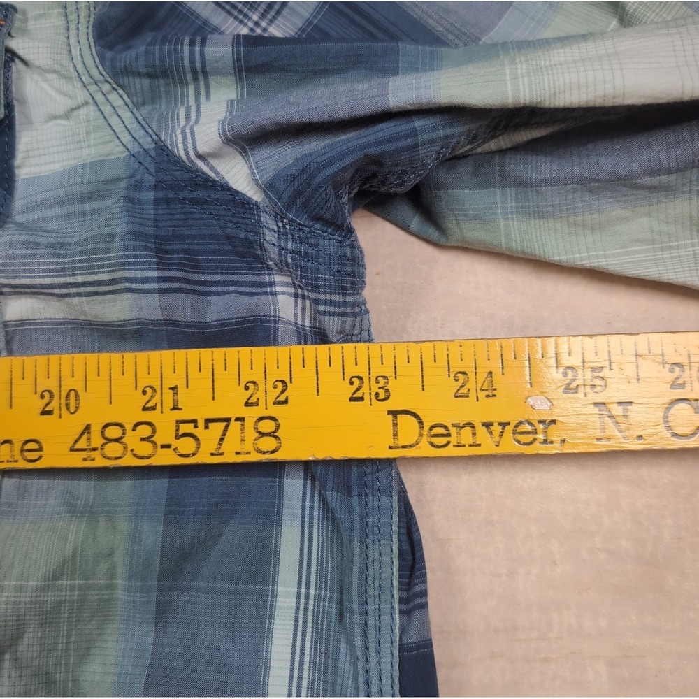Carhartt Pearl Snap Shirt Mens Tall L 104443 DBL Long Sleeve Relaxed-Fit Plaid - Picture 7 of 8